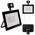 Naświetlacz LED SMD KASTEL 50W 4000lm 4000K IP65 czarny, z czujnikiem ruchu PIR NW BEMKO