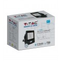 Naświetlacz, projektor LED SMD 10W 735lm 4000K IP65 czarny z czujnikiem ruchu, mufa przyłączeniowa barwa NW biały neutralny V-TAC SAMSUNG VT-118S-B 5 LAT GWARANCJI