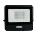 Naświetlacz, projektor LED SMD 10W 735lm 6500K IP65 czarny z czujnikiem ruchu, mufa przyłączeniowa barwa CW biały zimny V-TAC SAMSUNG VT-118S-B 5 LAT GWARANCJI