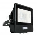 Naświetlacz, projektor LED SMD 10W 735lm 6500K IP65 czarny z czujnikiem ruchu, mufa przyłączeniowa barwa CW biały zimny V-TAC SAMSUNG VT-118S-B 5 LAT GWARANCJI