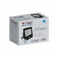 Naświetlacz, projektor LED SMD 20W 1510lm 4000K IP65 czarny z czujnikiem ruchu, mufa przyłączeniowa barwa NW biała neutralna V-TAC SAMSUNG VT-128S-B 5 LAT GWARANCJI