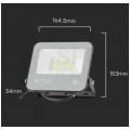 Naświetlacz, projektor LED SMD 30W 3450lm 4000K IP65 czarny barwa NW biała neutralna, przewód 1m V-TAC SAMSUNG VT-44033 5 LAT GWARANCJI