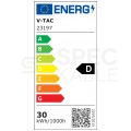 Naświetlacz, projektor LED SMD 30W 3450lm 4000K IP65 czarny barwa NW biała neutralna, przewód 1m V-TAC SAMSUNG VT-44033 5 LAT GWARANCJI