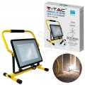 Naświetlacz, projektor przenośny LED SMD 100W 8200lm 6500K IP65 czarny na statywie z przewodem 3m barwa CW biała zimna V-TAC SAMSUNG VT-109-N 5 LAT GWARANCJI