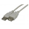 NEKU Kabel przedłużacz USB 2.0 A (wtyk / gniazdo) szary 0,8m