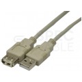 NEKU Kabel przedłużacz USB 2.0 A (wtyk / gniazdo) szary 3m