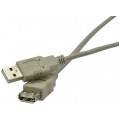 NEKU Kabel przedłużacz USB 2.0 A (wtyk / gniazdo) szary 3m