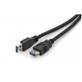 NEKU Kabel przedłużacz USB 3.0 A (wtyk / gniazdo) czarny 0,8m