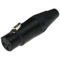 NEUTRIK Gniazdo mikrofonowe XLR (3-pin) na kabel do 8,0mm posrebrzane czarne NC3FXX-BAG