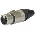 NEUTRIK Gniazdo mikrofonowe XLR (3-pin) na kabel do 8,0mm posrebrzane NC3FXX