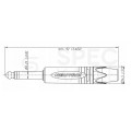 NEUTRIK Wtyk instrumentalny Jack 6,3mm Mono na kabel do 7,0mm pozłacany czarny NP2X-B