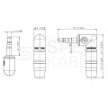 NEUTRIK Wtyk kątowy Audio AUX mini Jack 3,5mm Stereo na kabel do 4,5mm pozłacany czarny NTP3RC-B