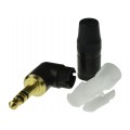NEUTRIK Wtyk kątowy Audio AUX mini Jack 3,5mm Stereo na kabel do 4,5mm pozłacany czarny NTP3RC-B