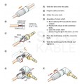 NEUTRIK Wtyk kątowy Audio AUX mini Jack 3,5mm Stereo na kabel do 4,5mm pozłacany czarny NTP3RC-B