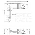 NEUTRIK Wtyk kątowy instrumentalny Jack 6,3mm Mono na kabel do 7,0mm niklowany NP2RX