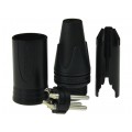 NEUTRIK Wtyk mikrofonowy XLR (3-pin) na kabel do 8,0mm posrebrzany czarny NC3MXX-BAG