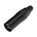 NEUTRIK Wtyk mikrofonowy XLR (3-pin) na kabel do 8,0mm posrebrzany czarny NC3MXX-BAG