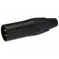 NEUTRIK Wtyk mikrofonowy XLR (3-pin) na kabel do 8,0mm pozłacany czarny NC3MXX-B