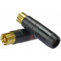 NEUTRIK Wtyk RCA Cinch HQ na kabel do 7,3mm pozłacany czarny NF2C-B/2 Komplet 2 sztuk (czarny + czerwony)