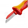Nóż do ściągania izolacji kabli 190mm izolowany VDE 1kV dla elektryka z grzbietem chroniącym przed zwarciem KNIPEX 98 54