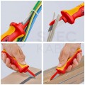 Nóż do ściągania izolacji kabli 190mm izolowany VDE 1kV dla elektryka z grzbietem chroniącym przed zwarciem KNIPEX 98 54