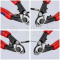 Nożyce do cięcia drutów i lin stalowych (do 5mm) 190mm z zaczepem KNIPEX 95 62 160 T