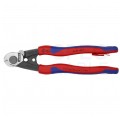 Nożyce do cięcia drutów i lin stalowych (do 5mm) 190mm z zaczepem KNIPEX 95 62 160 T