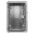 Obudowa plastikowa skrzynka hermetyczna, drzwi transparentne ABS 200x300x130mm IP65 NEKU