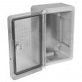 Obudowa plastikowa skrzynka hermetyczna, drzwi transparentne ABS 200x300x130mm IP65 NEKU