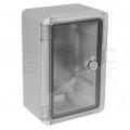 Obudowa plastikowa skrzynka hermetyczna, drzwi transparentne ABS 200x300x130mm IP65 NEKU
