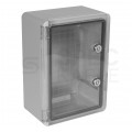 Obudowa plastikowa skrzynka hermetyczna, drzwi transparentne ABS 250x350x150mm IP65 NEKU