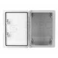 Obudowa plastikowa skrzynka hermetyczna, drzwi transparentne ABS 350x250x150mm IP65