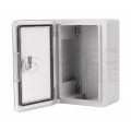Obudowa plastikowa skrzynka hermetyczna, drzwin transparentne ABS 300x200x130mm IP65