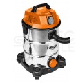 Odkurzacz przemysłowy sieciowy 230V 1400W do pracy na mokro i sucho ze zbiornikiem 30L w zestawie z akcesoriami NEO 04-738