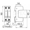 Ogranicznik przepięć SPD 1-fazowy C (Typ 2) 2P 20kA/40kA warystorowo-iskiernikowy DEHN GUARD
