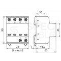 Ogranicznik przepięć SPD 3-fazowy B+C (Typ 1+2) 4P 12,5kA + 12,5/50kA warystorowo-iskiernikowy DEHN SHIELD