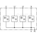 Ogranicznik przepięć SPD 3-fazowy B+C (Typ 1+2) 4P 12,5kA + 12,5/50kA warystorowo-iskiernikowy DEHN SHIELD