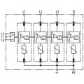 Ogranicznik przepięć SPD 3-fazowy C (Typ 2) 4P 20kA/40kA FM ( bezpotencjałowy zestyk przełączny ) warystorowo-iskiernikowy DEHN GUARD