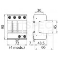 Ogranicznik przepięć SPD 3-fazowy C (Typ 2) 4P 20kA/40kA warystorowo-iskiernikowy DEHN GUARD