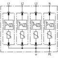 Ogranicznik przepięć SPD 3-fazowy C (Typ 2) 4P 20kA/40kA warystorowo-iskiernikowy DEHN GUARD