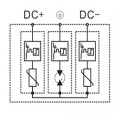 Ogranicznik przepięć SPD DC 1200V B+C (Typ 1+2) 3P 12,5kA + 20kA/40kA fotowoltaiczny warystorowo-iskiernikowy VCX MOV+GDT+MOV