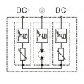 Ogranicznik przepięć SPD DC 1200V B+C (Typ 1+2) 3P 12,5kA + 20kA/40kA fotowoltaiczny warystorowo-iskiernikowy VCX MOV+GDT+MOV