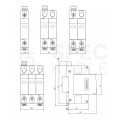 Ogranicznik przepięć SPD DC 1200V C (Typ 1+2) 3P 6,25A + 20kA/40kA fotowoltaiczny NOARK