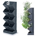 Ogród wertykalny, doniczka modułowa na zioła antracytowa Mini Cascade 114x195x475mm Prosperplast
