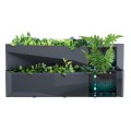 Ogród wertykalny, doniczka modułowa na zioła, kwiaty antracytowa Cascade Garden Wall 190x780x350mm Prosperplast