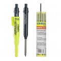 Ołówek stolarski automatyczny budowlany z wkładem grafitowym 2,8mm i temperówką + wkłady (12 sztuk) LYRA Dry Profi