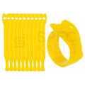 Opaski rzepowe 20x125mm BTB Straps żółte 10szt. do organizacji kabli
