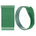 Opaski rzepowe 20x200mm BTB Straps zielone 10szt. do organizacji kabli
