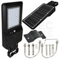 Oprawa, lampa solarna uliczna LED SOLGER 40W 6000lm 4000K IP65 czarna barwa NW biała neutralna czujnik PIR BEMKO