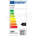 Oprawa przemysłowa LED SMD 200W 17000lm 6500K IP65 czarna barwa CW biała zimna HighBay V-TAC VT-90201